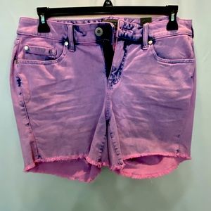 Torrid pink/purple Jean shorts NWT